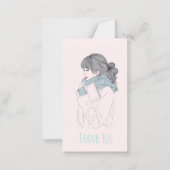 Meisje met een coole, sjieke afbeelding notitiekaartje (Voorkant)