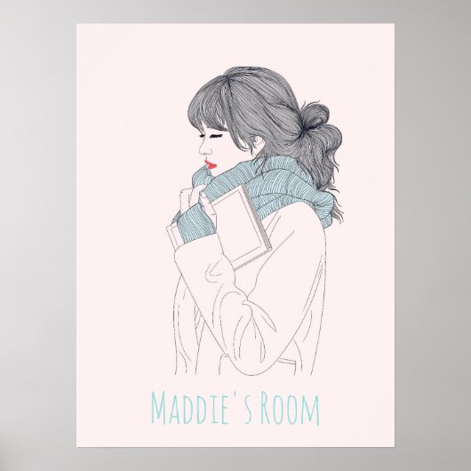 Meisje met een coole, sjieke afbeelding poster (Voorkant)