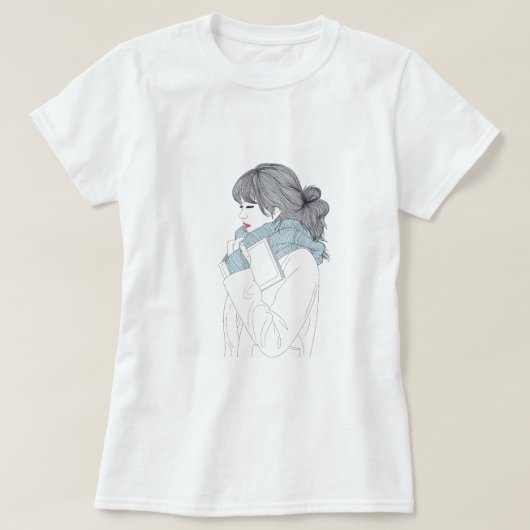 Meisje met een coole, sjieke afbeelding t-shirt (Design voorkant)