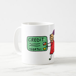 Meisje met een creditcard Kaart Koffiemok