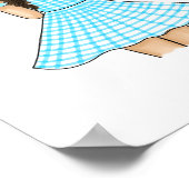 Meisje met een Crème Konijn Bos Nursery Poster (Hoek)