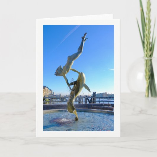 Meisje met een dolfijn (1973) Londen UK Wenskaart Kaart (Voorkant)