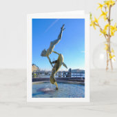 Meisje met een dolfijn (1973) Londen UK Wenskaart Kaart (Gele Bloem)