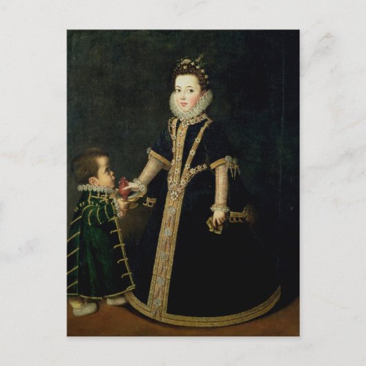 Meisje met een dwerg, dat een portret zou zijn briefkaart (Voorkant)