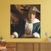 Meisje met een fluit, beroemd schilderij canvas afdruk (Insitu (Woonkamer))
