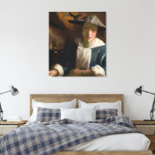 Meisje met een fluit, beroemd schilderij canvas afdruk (Insitu (Slaapkamer))