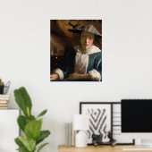Meisje met een fluit, beroemd schilderij poster (Thuiskantoor)