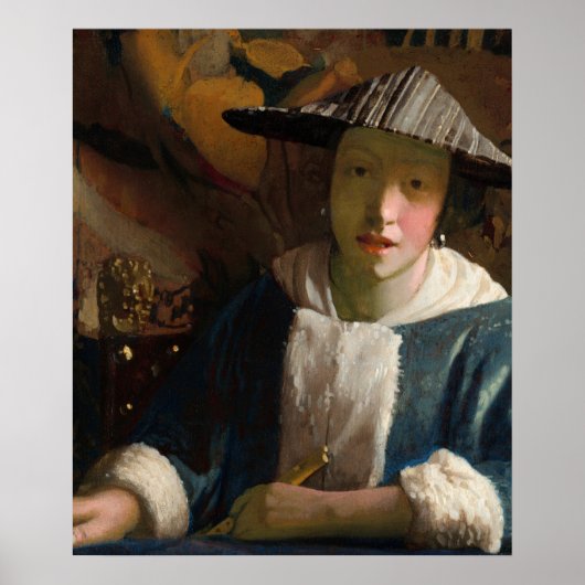Meisje met een fluit, beroemd schilderij poster (Voorkant)