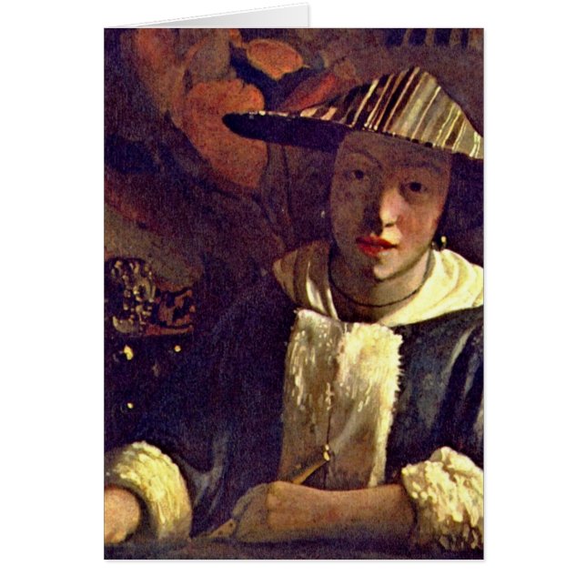 Meisje met een fluit van Johannes Vermeer (Voorkant)