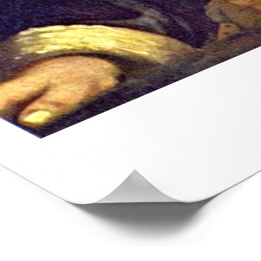 Meisje met een fluit van Johannes Vermeer Poster (Hoek)