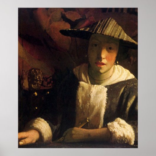 Meisje met een fluitje van Johannes Vermeer Poster (Voorkant)