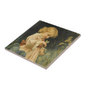 Meisje met een gele vlinder (door Frederick Morgan Tegeltje (Zijkant)