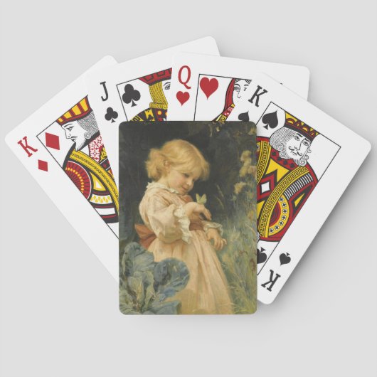 Meisje met een gele vlinder pokerkaarten (Achterkant)