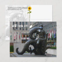 Meisje met een gezichtsmasker - NYC H-briefkaart