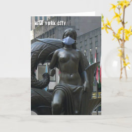 Meisje met een gezichtsmasker - NYC-kaart Kaart