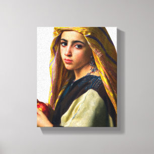 Meisje met een granaatappel van William Bouguereau Canvas Afdruk