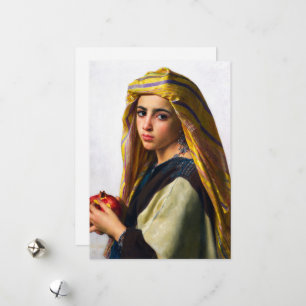 Meisje met een granaatappel van William Bouguereau Feestdagenkaart
