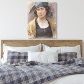 Meisje met een groene hoofddoek (door Ludwig Passi Canvas Afdruk (Insitu (Slaapkamer))