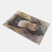 Meisje met een groene hoofddoek (door Ludwig Passi Deurmat (Schuin)