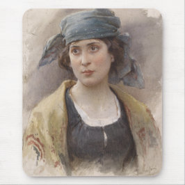 Meisje met een groene hoofddoek (door Ludwig Passi Muismat