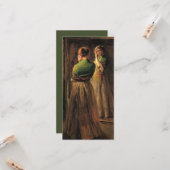 Meisje met een groene sjaal (door Joseph DeCamp) Kaart (Voorkant / Achterkant in situ)