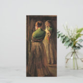 Meisje met een groene sjaal (door Joseph DeCamp) Kaart (Staand voorkant)