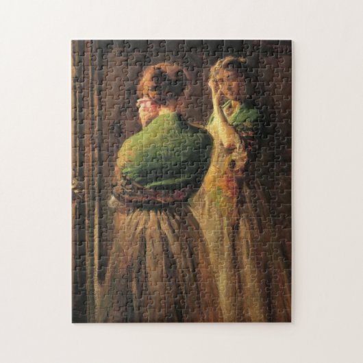 Meisje met een groene sjaal (door Joseph DeCamp) Legpuzzel (Verticaal)