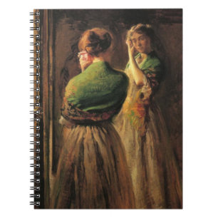 Meisje met een groene sjaal (door Joseph DeCamp) Notitieboek