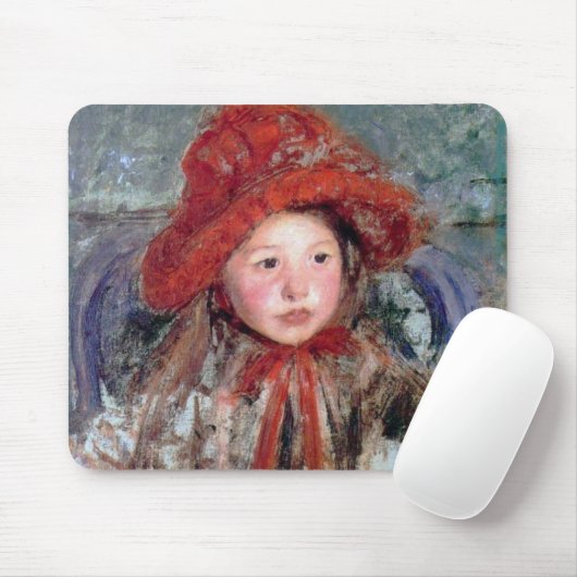 Meisje met een grote rode hoed, Mary Cassatt Muismat (Met muis)