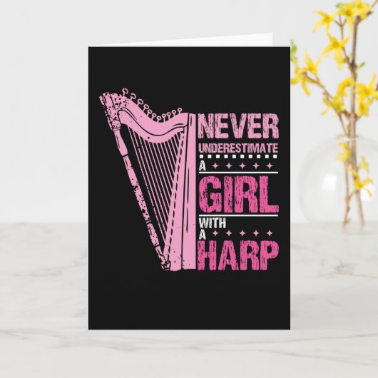 Meisje met een harp kaart (Gele Bloem)