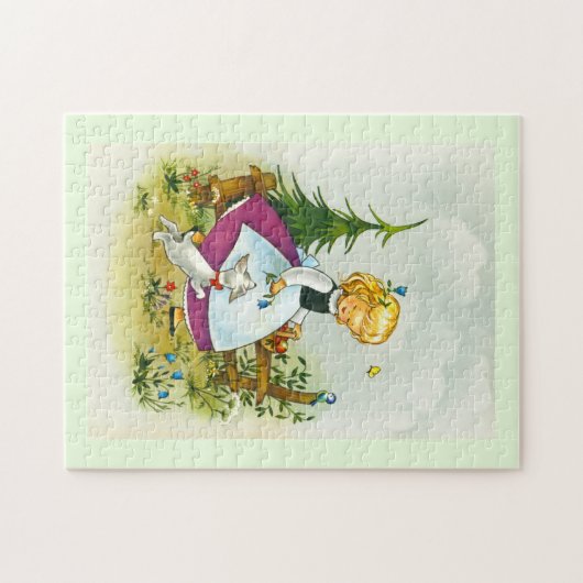  meisje met een hond legpuzzel (Horizontaal)