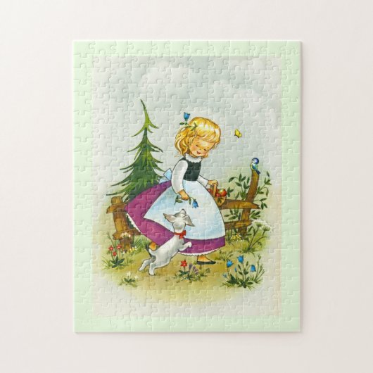  meisje met een hond legpuzzel (Verticaal)