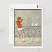  meisje met een hond. Willebeek Le Mair Briefkaart (Voorkant / Achterkant)