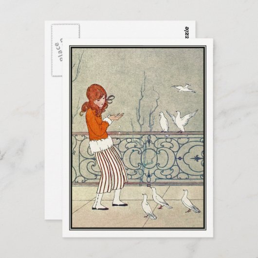  meisje met een hond. Willebeek Le Mair Briefkaart (Voorkant / Achterkant)