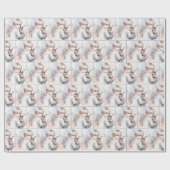 Meisje met een huisdier Bunny Cadeaupapier (Vlak)