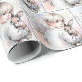 Meisje met een huisdier Bunny Cadeaupapier (Rol Hoek)