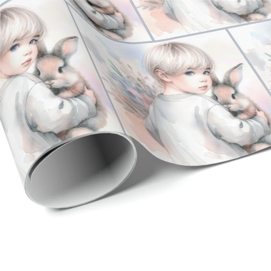 Meisje met een huisdier Bunny Cadeaupapier (Rol Hoek)