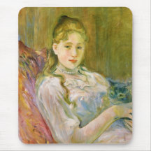Meisje met een kat (door Berthe Morisot)