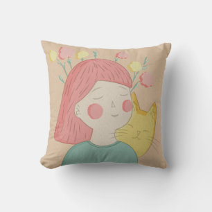 meisje met een kat kussen
