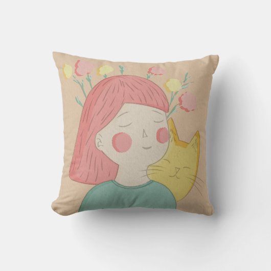 meisje met een kat kussen (Voorkant)