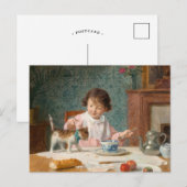 Meisje met een kat | Victor Gabriel Gilbert Briefkaart (Voorkant / Achterkant)