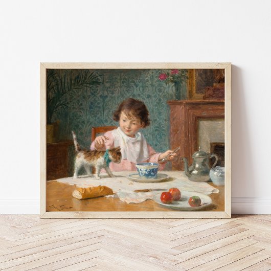 Meisje met een kat | Victor Gabriel Gilbert Poster