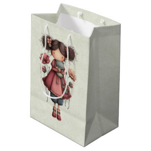 Meisje met een kikkerpop Schattig Speels Medium Cadeauzakje