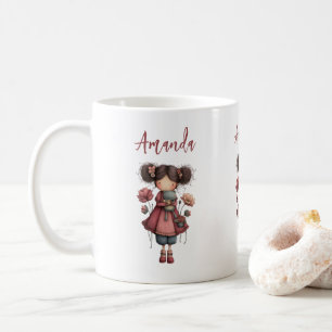 Meisje met een kikkerpop Schattig Whimsical Koffiemok