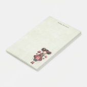 Meisje met een kikkerpop Schattig Whimsical Post-it® Notes (Schuin)