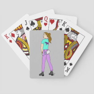meisje met een konijnenstaart pokerkaarten