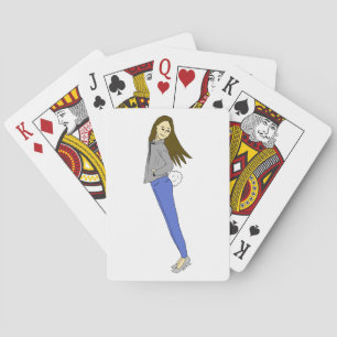 meisje met een konijnenstaart pokerkaarten