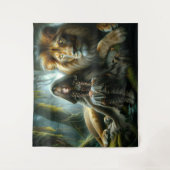 Meisje met een leeuw wandkleed (Voorkant)