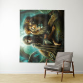 Meisje met een leeuw wandkleed (In situ)