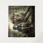 Meisje met een leeuw wandkleed (Voorkant)